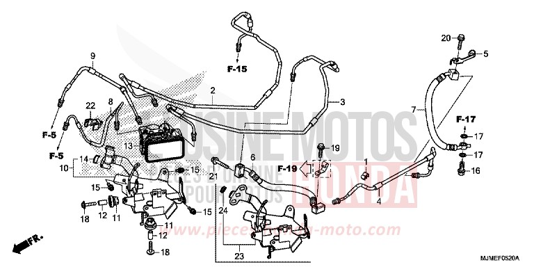 ABS-MODULATOR von VFR800X „Crossrunner“ CANDY PROMINENCE RED (R342) von 2017